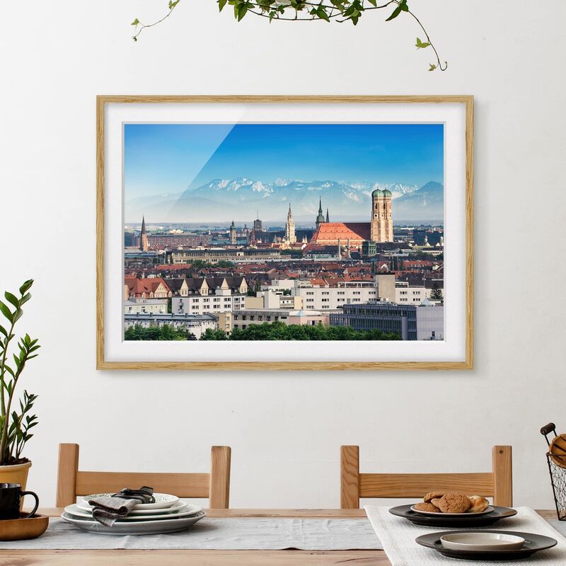 

Póster enmarcado - Munich Dimensión LxA: 30cm x 40cm, Marco: Roble