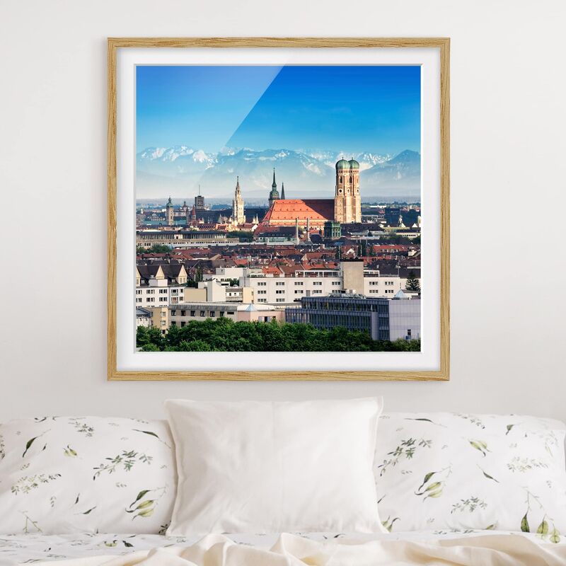 

Póster enmarcado - Munich Dimensión LxA: 70cm x 70cm, Marco: Roble