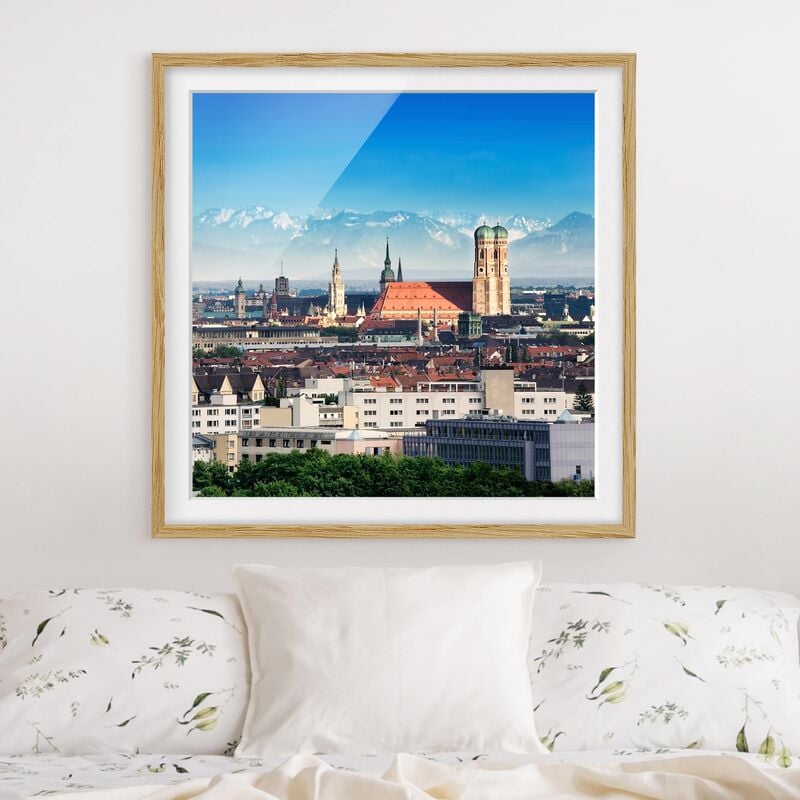 

Póster enmarcado - Munich Dimensión LxA: 50cm x 50cm, Marco: Roble