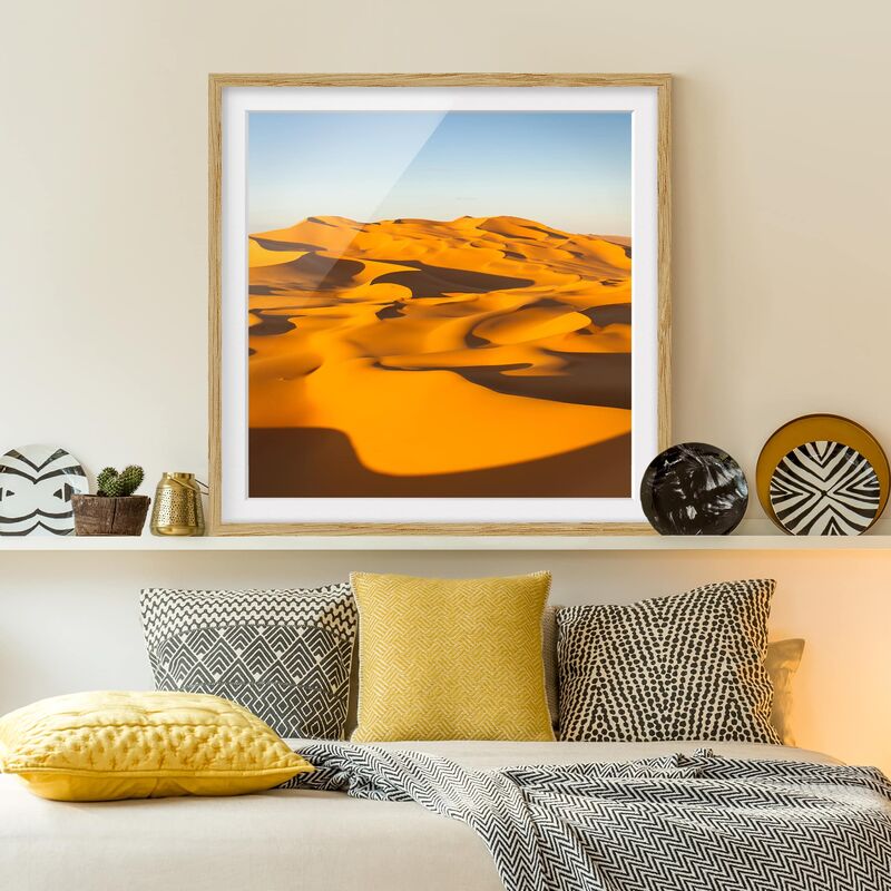 

Póster enmarcado - Murzuq Desert In Libya Dimensión LxA: 50cm x 50cm, Marco: Roble