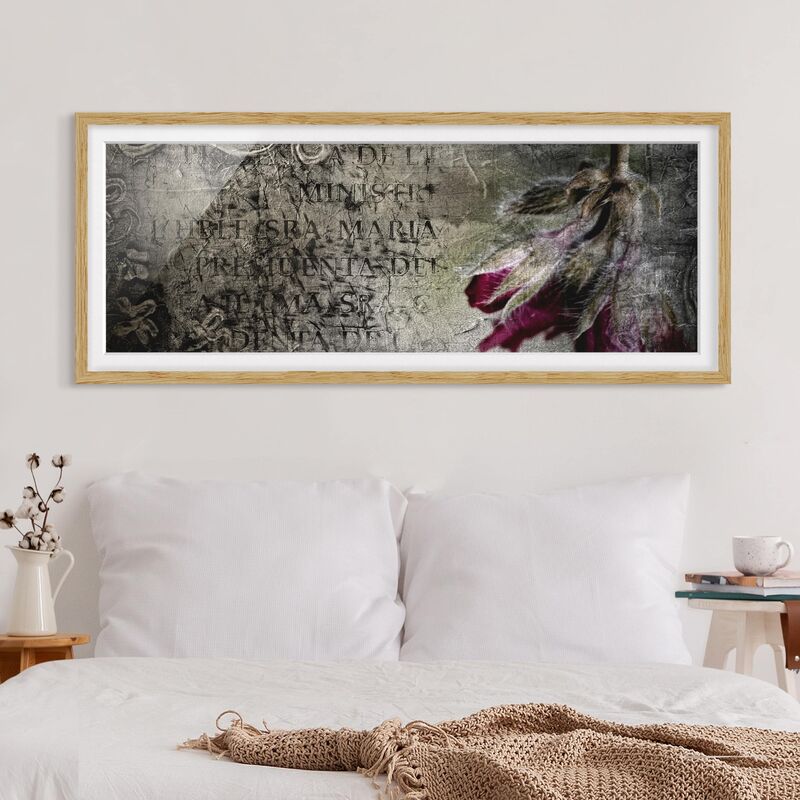 

Póster enmarcado - Mystic Flower Dimensión LxA: 40cm x 100cm, Marco: Roble