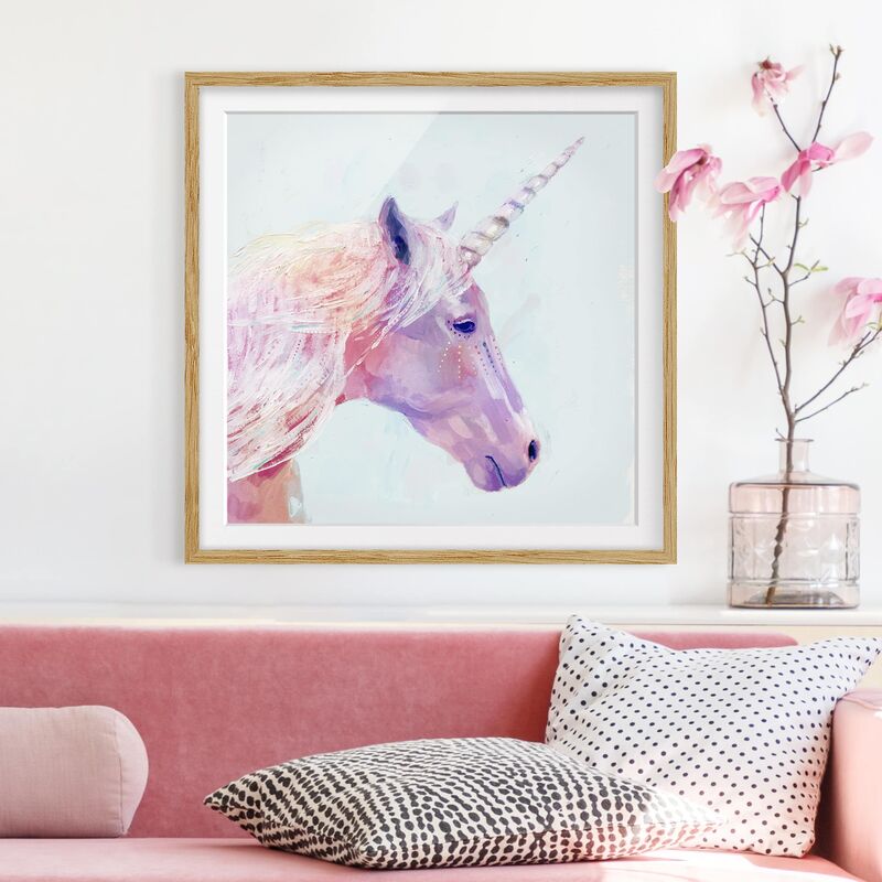 

Póster enmarcado - Mystic Unicorn I Dimensión LxA: 70cm x 70cm, Marco: Roble