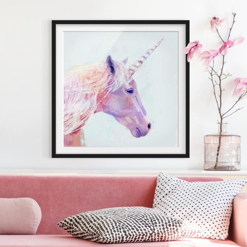 

Póster enmarcado - Mystic Unicorn I Dimensión LxA: 70cm x 70cm, Marco: Negro