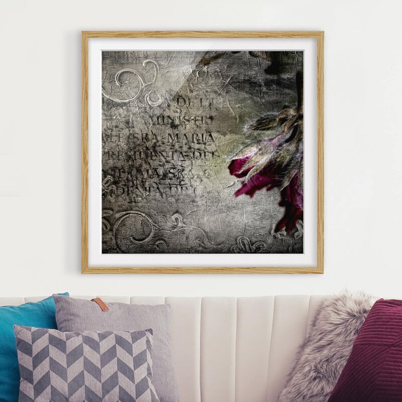 

Póster enmarcado - Mystic Flower Dimensión LxA: 70cm x 70cm, Marco: Roble