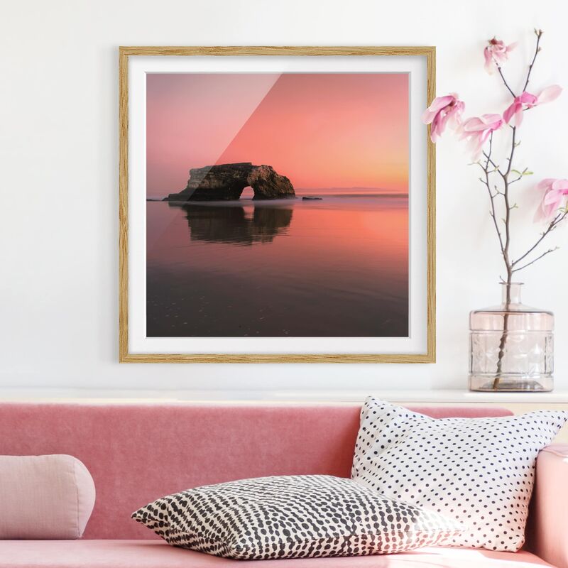 

Póster enmarcado - Natural Bridge In The Sunset Dimensión LxA: 50cm x 50cm, Marco: Roble