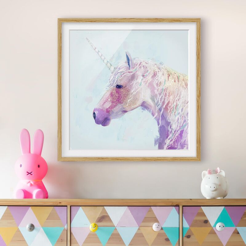 

Póster enmarcado - Mystic Unicorn II Dimensión LxA: 20cm x 20cm, Marco: Roble