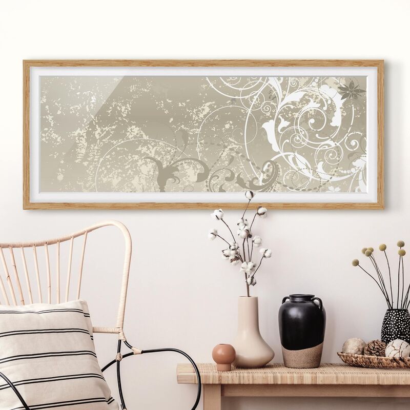 

Póster enmarcado - Nacre Ornamenti Design Dimensión LxA: 50cm x 130cm, Marco: Roble