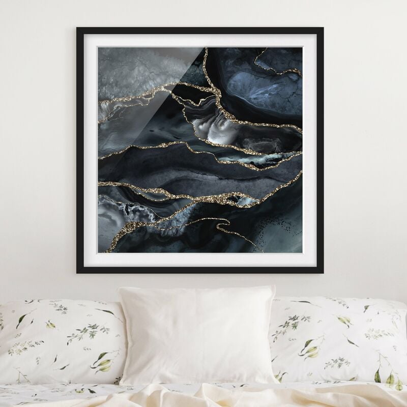 

Póster enmarcado - Nero con glitter oro Dimensión LxA: 30cm x 30cm, Marco: Negro