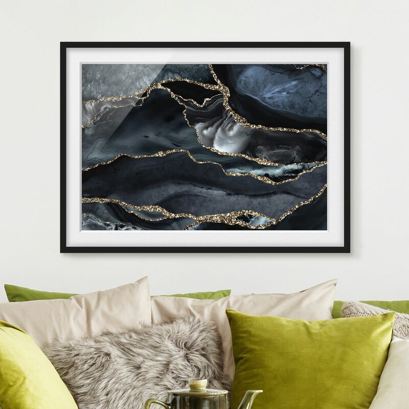 

Póster enmarcado - Nero con glitter oro Dimensión LxA: 30cm x 40cm, Marco: Negro