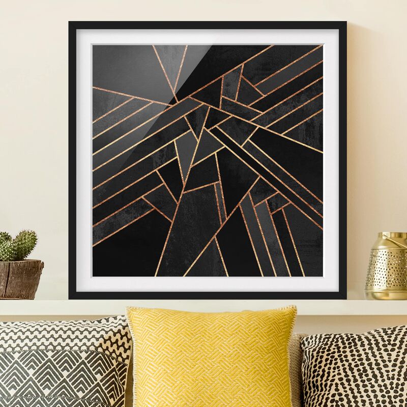 

Póster enmarcado - Nero Triangoli d'oro Dimensión LxA: 70cm x 70cm, Marco: Negro