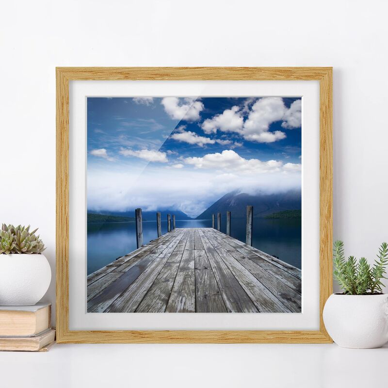 

Póster enmarcado - Nelson Lakes National Park Dimensión LxA: 50cm x 50cm, Marco: Roble