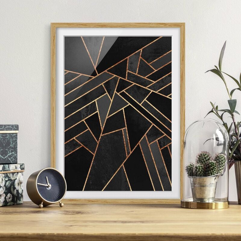 

Póster enmarcado - Nero Triangoli d'oro Dimensión LxA: 55cm x 40cm, Marco: Roble