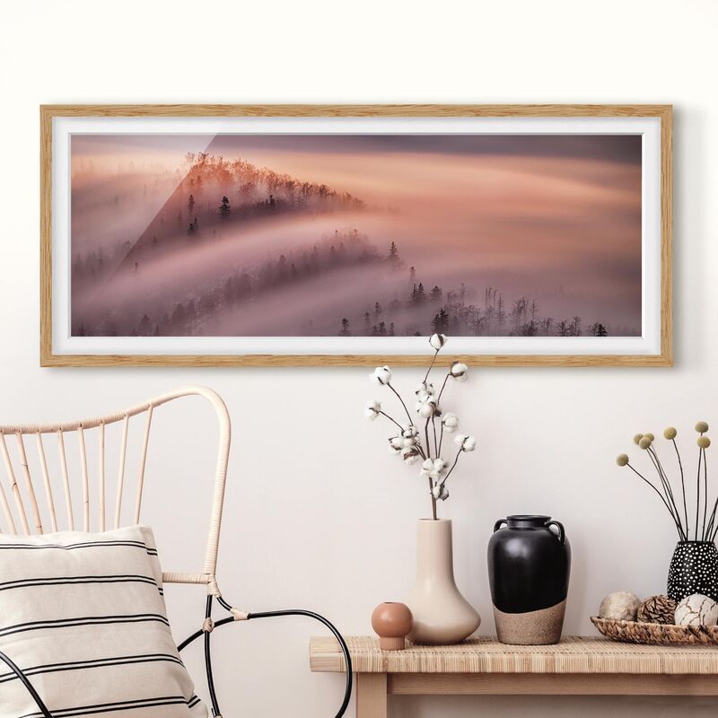 

Póster enmarcado - Nebbia Flood Dimensión LxA: 40cm x 100cm, Marco: Roble