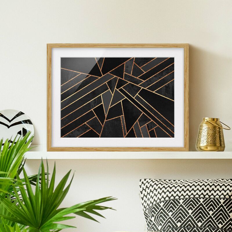 

Póster enmarcado - Nero Triangoli d'oro Dimensión LxA: 40cm x 55cm, Marco: Roble