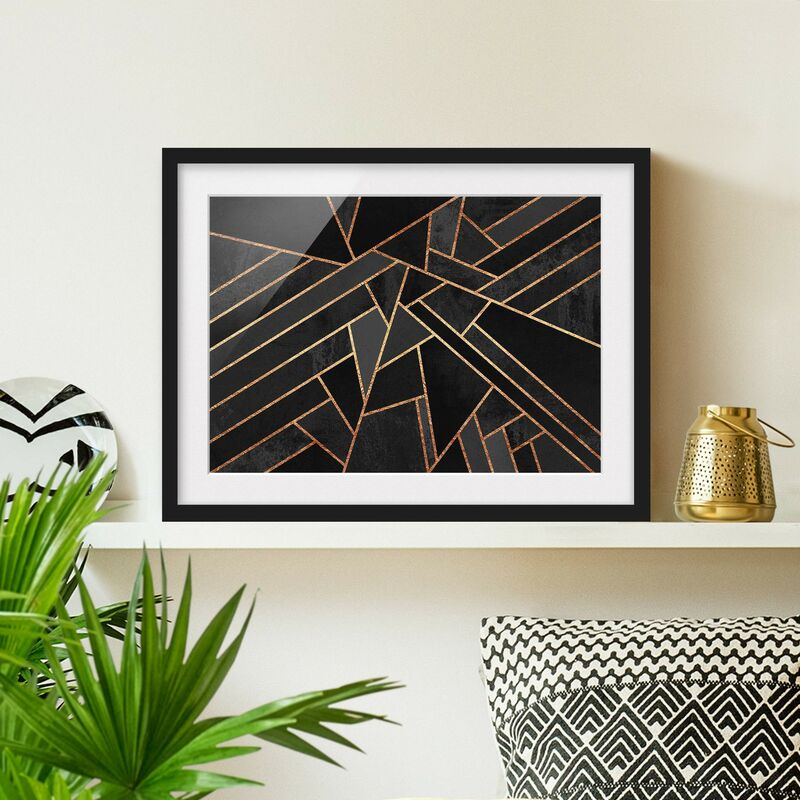 

Póster enmarcado - Nero Triangoli d'oro Dimensión LxA: 18cm x 24cm, Marco: Negro