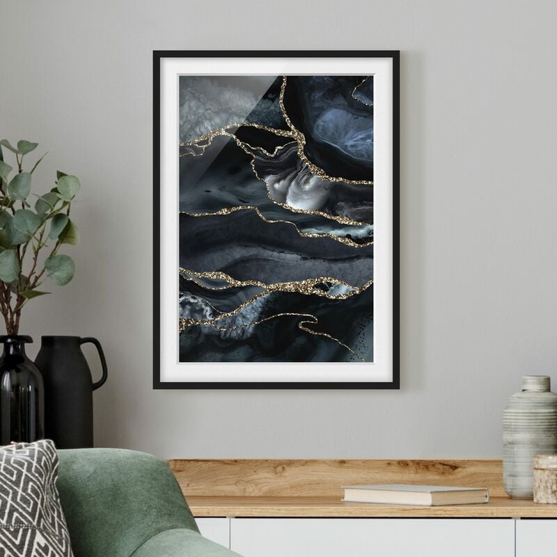 

Póster enmarcado - Nero con glitter oro Dimensión LxA: 70cm x 50cm, Marco: Negro