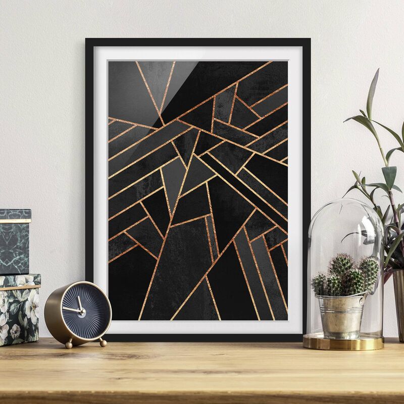 

Póster enmarcado - Nero Triangoli d'oro Dimensión LxA: 70cm x 50cm, Marco: Negro