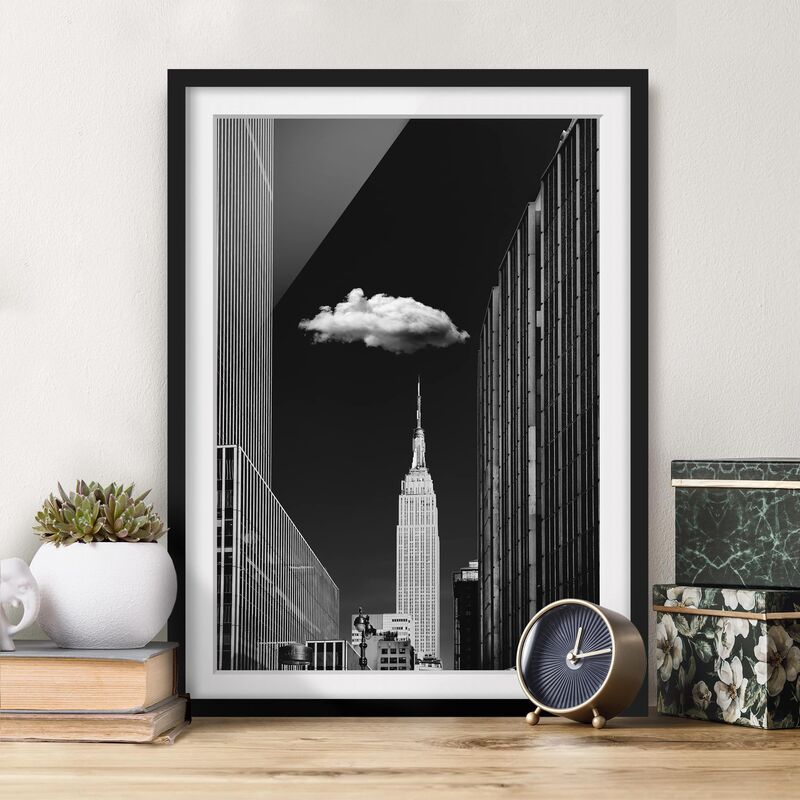 

Póster enmarcado - New York Con nuvola Dimensión LxA: 40cm x 30cm, Marco: Negro