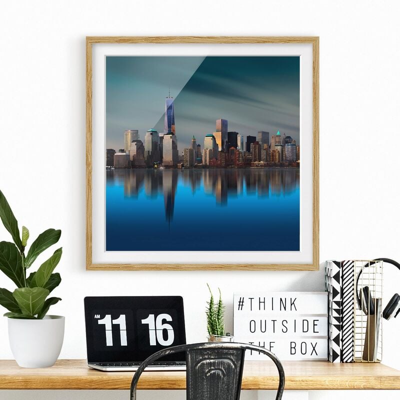 

Póster enmarcado - New York World Trade Center Dimensión LxA: 70cm x 70cm, Marco: Roble