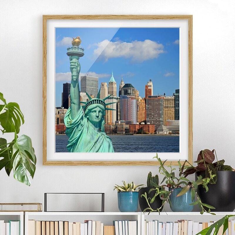 

Póster enmarcado - New York Skyline Dimensión LxA: 30cm x 30cm, Marco: Roble