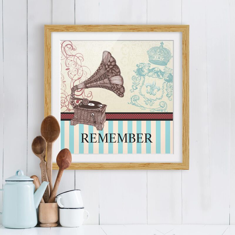 

Póster enmarcado - No.KA16 Remember Dimensión LxA: 30cm x 30cm, Marco: Roble