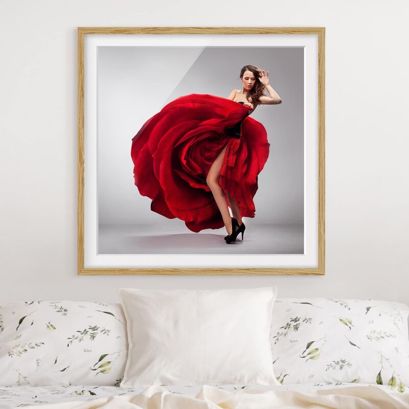 

Póster enmarcado - No.334 Rose Robe Dimensión LxA: 30cm x 30cm, Marco: Roble