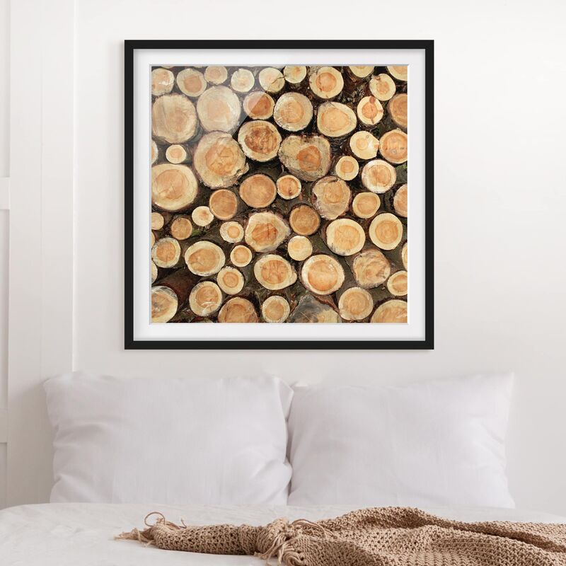 

Póster enmarcado - No.Yk18 Logs Dimensión LxA: 20cm x 20cm, Marco: Negro