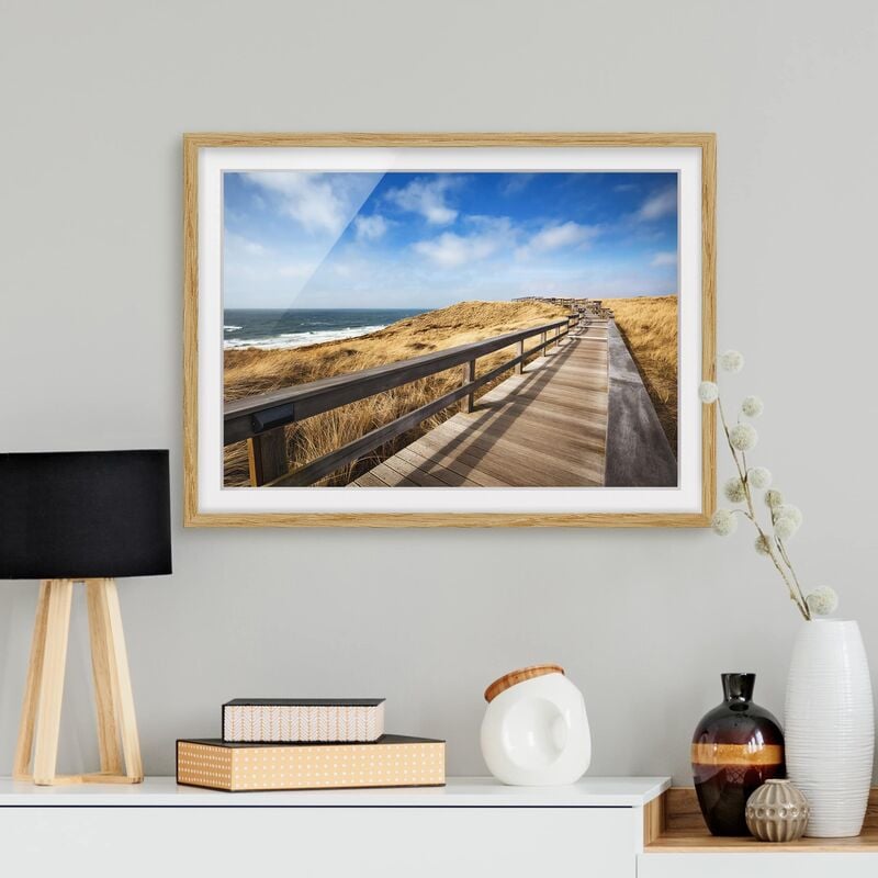 

Póster enmarcado - North Sea Walk Dimensión LxA: 30cm x 40cm, Marco: Roble