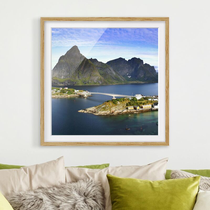 

Póster enmarcado - Nordic Paradise Dimensión LxA: 20cm x 20cm, Marco: Roble