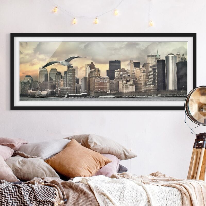 

Póster enmarcado - No.Yk1 New York Dimensión LxA: 50cm x 130cm, Marco: Negro