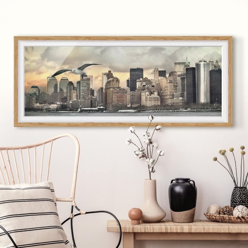 

Póster enmarcado - No.Yk1 New York Dimensión LxA: 40cm x 100cm, Marco: Roble