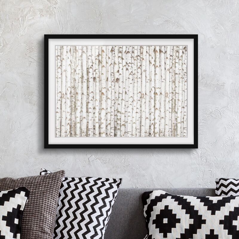 

Póster enmarcado - No.YK15 Birch Wall Dimensión LxA: 50cm x 70cm, Marco: Negro