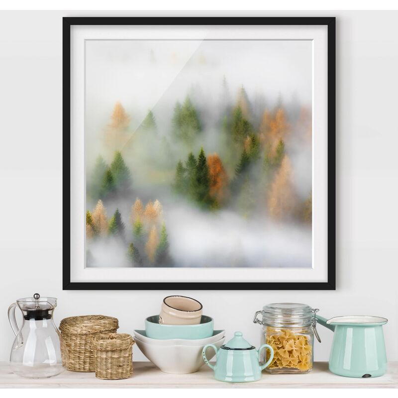 

Póster enmarcado - Nube di foresta in autunno Dimensión LxA: 30cm x 30cm, Marco: Negro
