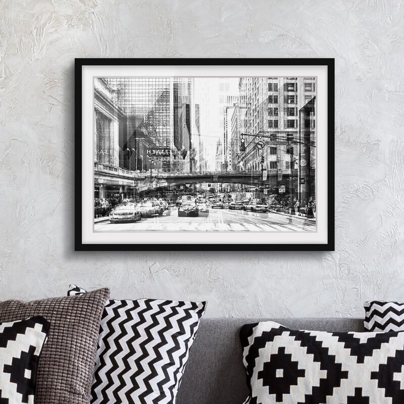 

Póster enmarcado - NYC Urban Black And White Dimensión LxA: 50cm x 70cm, Marco: Negro