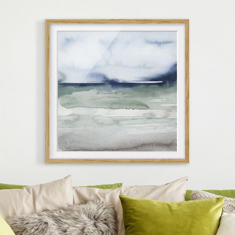 

Póster enmarcado - Ocean Waves I Dimensión LxA: 70cm x 70cm, Marco: Roble