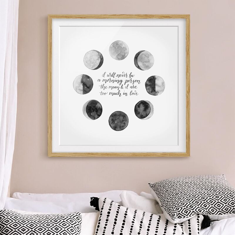 

Póster enmarcado - Ode To The Moon - Love Dimensión LxA: 30cm x 30cm, Marco: Roble
