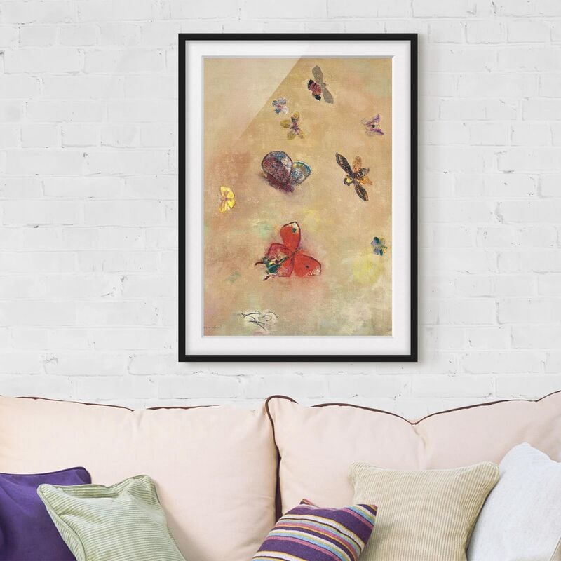 

Póster enmarcado - Odilon Redon - farfalle colorate Dimensión LxA: 70cm x 50cm, Marco: Negro