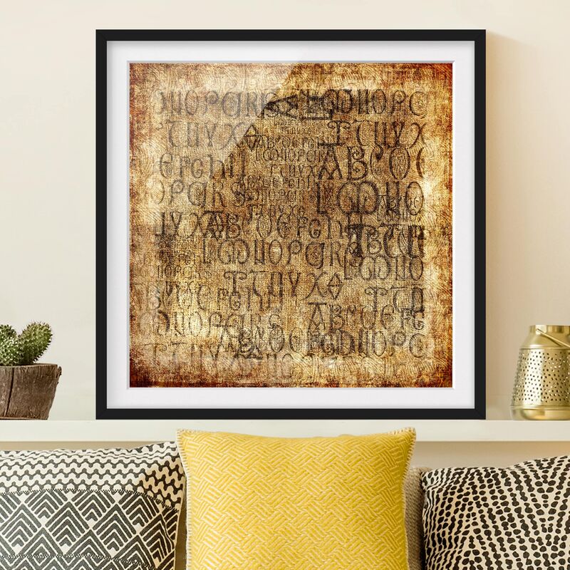 

Póster enmarcado - Old Letters Dimensión LxA: 50cm x 50cm, Marco: Negro