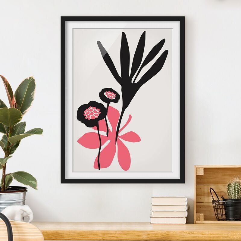 

Póster enmarcado - Omaggio floreale in rosa Dimensión LxA: 70cm x 50cm, Marco: Negro