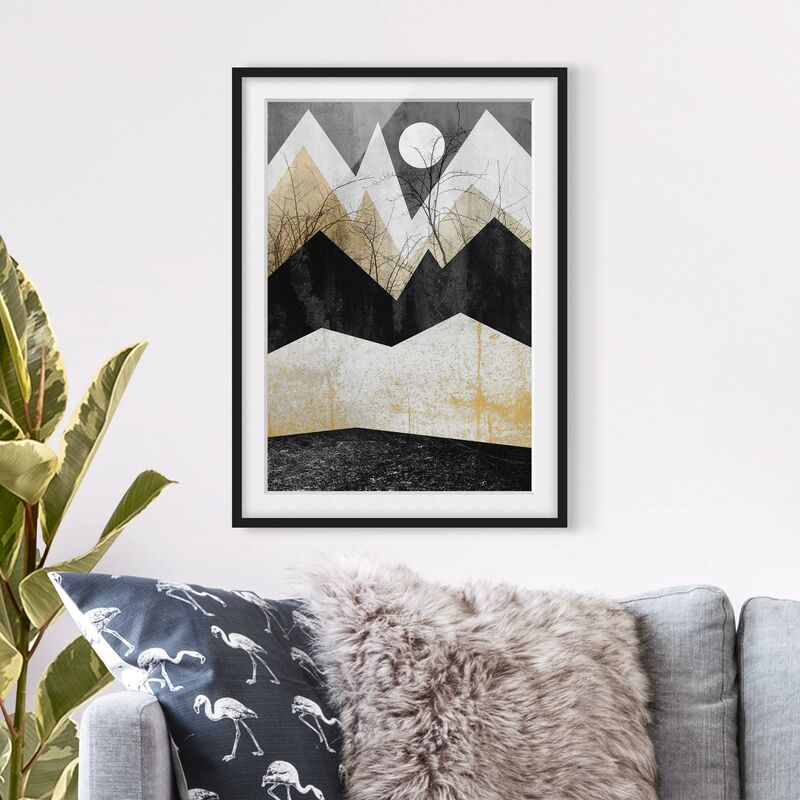 

Póster enmarcado - Oro Montagne Branches Dimensión LxA: 40cm x 30cm, Marco: Negro