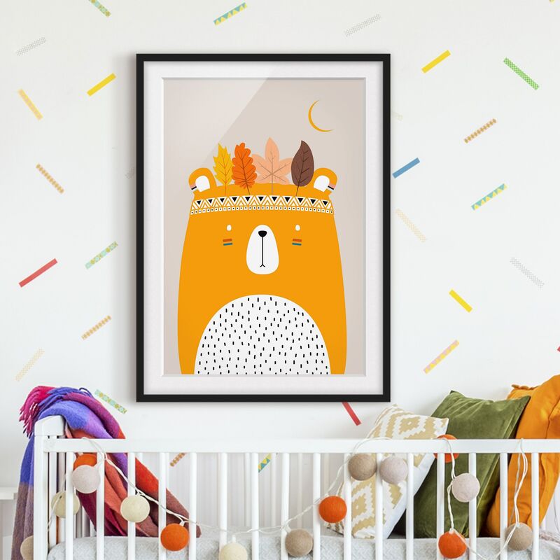 

Póster enmarcado - Orso indiano Dimensión LxA: 55cm x 40cm, Marco: Negro