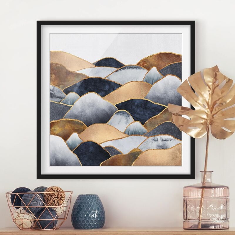 

Póster enmarcado - Oro Monti Acquerello Dimensión LxA: 20cm x 20cm, Marco: Negro