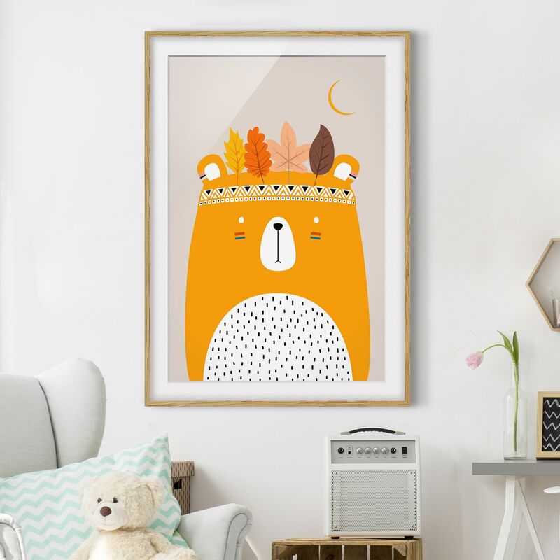 

Póster enmarcado - Orso indiano Dimensión LxA: 70cm x 50cm, Marco: Roble