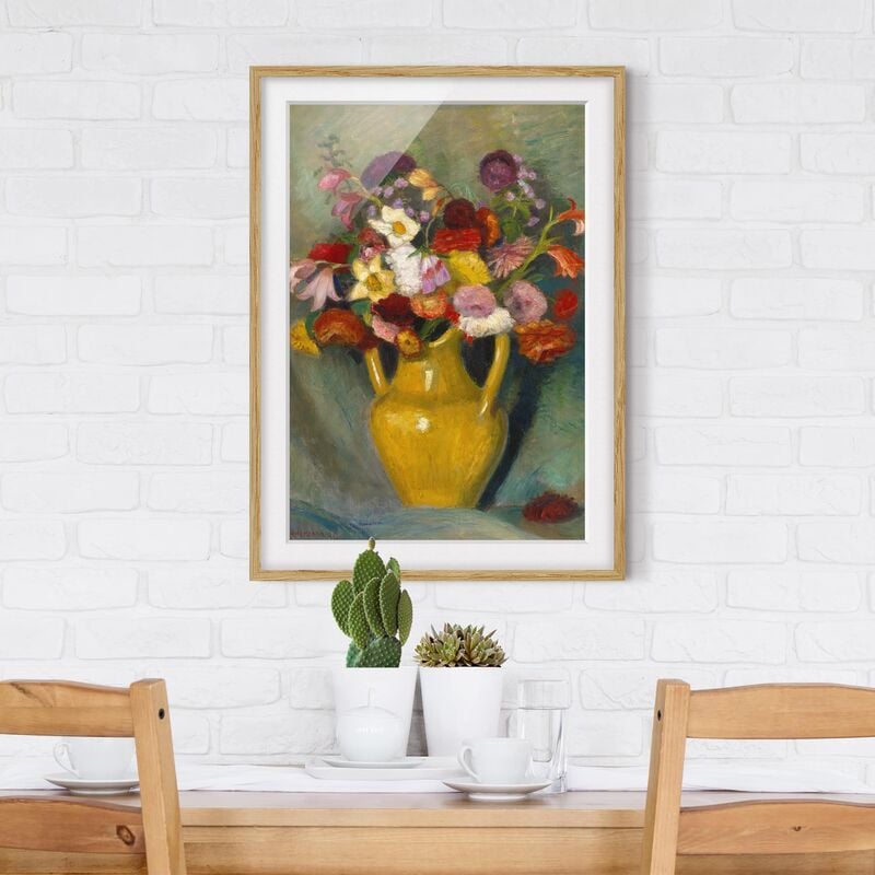 

Póster enmarcado - Otto Modersohn - Colorful Bouquet In Yellow Clay Jug Dimensión LxA: 24cm x 18cm, Marco: Roble