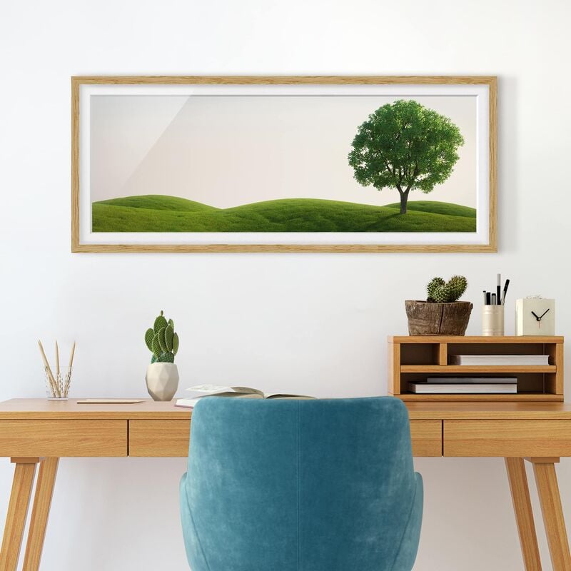 

Póster enmarcado - Pace Verde Dimensión LxA: 20cm x 50cm, Marco: Roble
