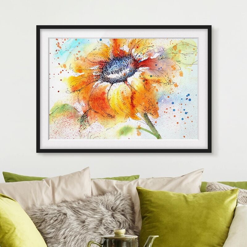 

Póster enmarcado - Painted Sunflower Dimensión LxA: 50cm x 70cm, Marco: Negro