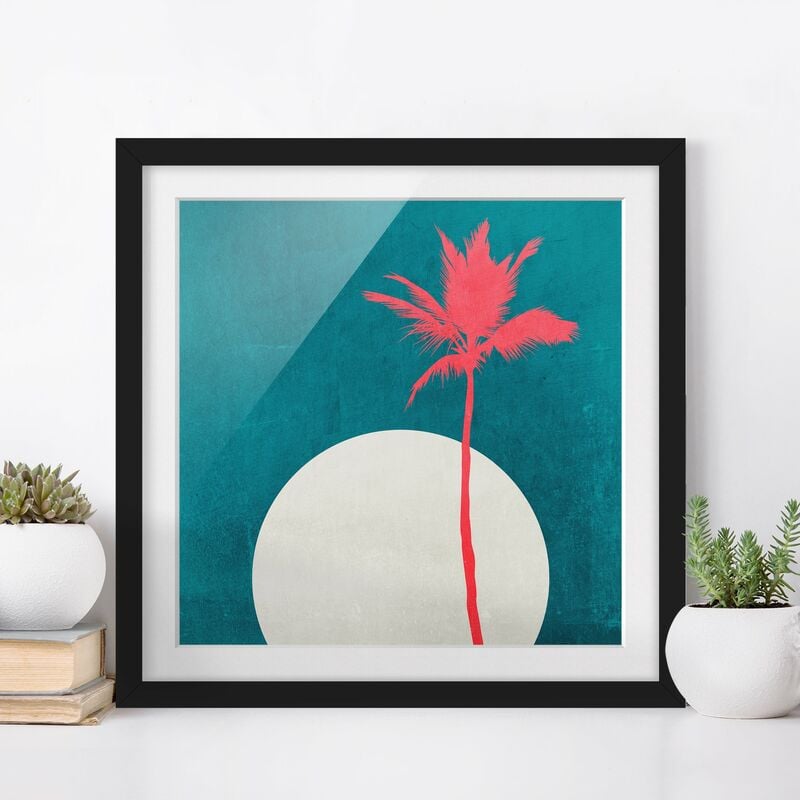 

Póster enmarcado - Palme caraibiche Dimensión LxA: 70cm x 70cm, Marco: Negro
