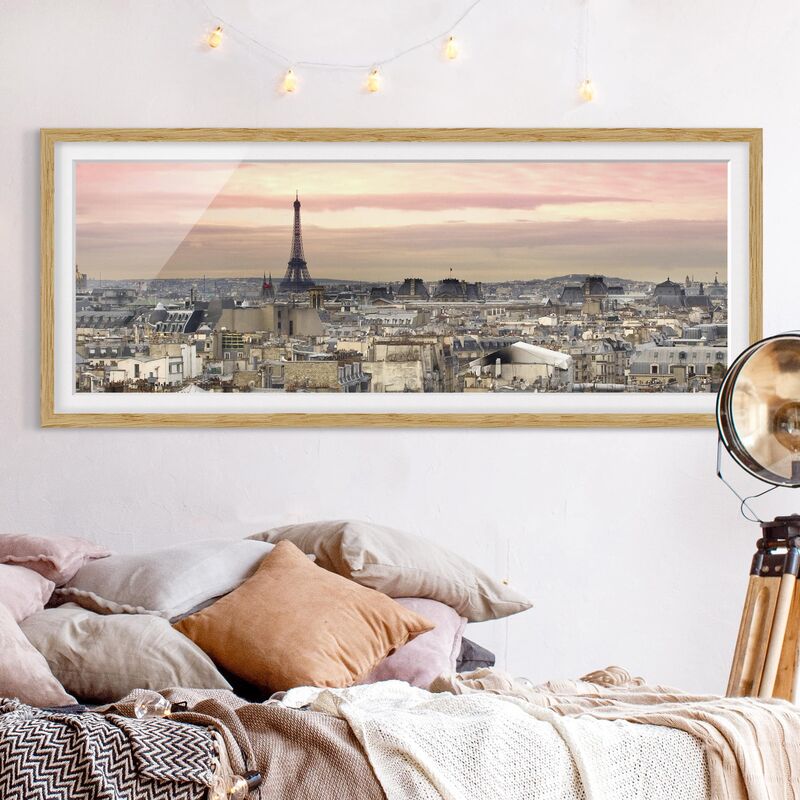 

Póster enmarcado - Paris Vicino Dimensión LxA: 40cm x 100cm, Marco: Roble