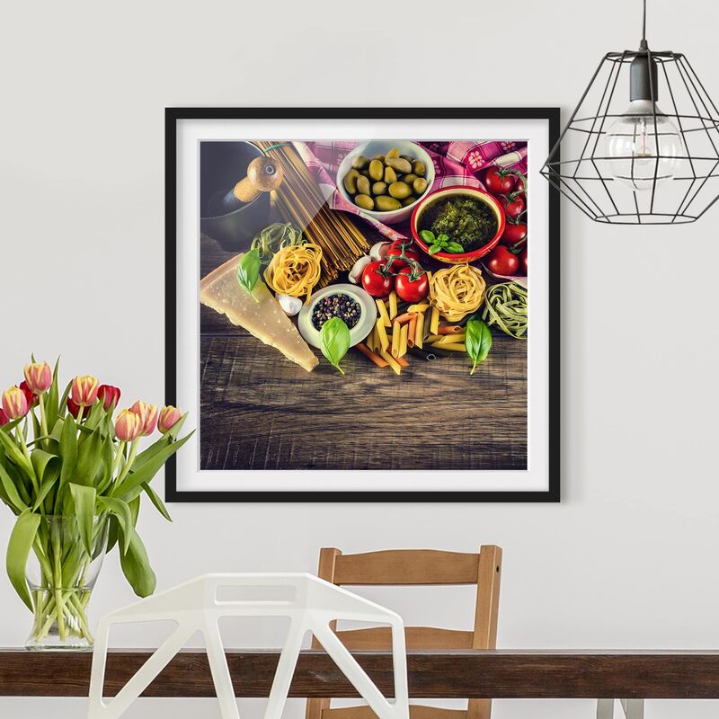 

Póster enmarcado - Pasta Dimensión LxA: 20cm x 20cm, Marco: Negro