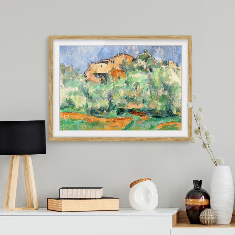 

Póster enmarcado - Paul Cézanne - House On Hill Dimensión LxA: 70cm x 100cm, Marco: Roble